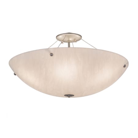 Meyda Tiffany Cypola 6 Light 24" Wide Semi-Flush Bowl Ceiling Fixture - Nickel Finish - Medium Bulb Base Nickel