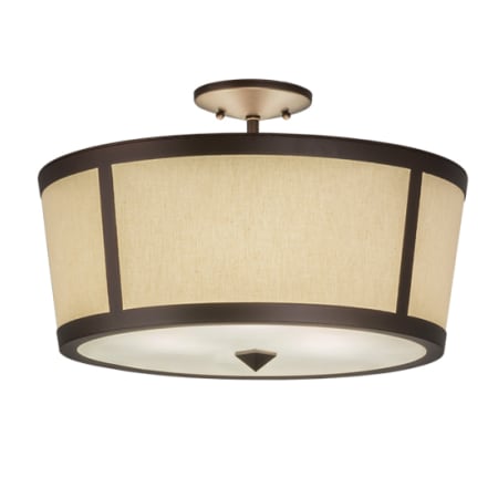 Meyda Tiffany Cilindro Tapered 3 Light 18" Wide Semi-Flush Ceiling Fixture - Mahogany Bronze Finish - Medium Bulb Base Mahogany Bronze