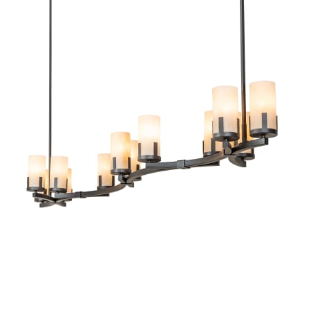Meyda Tiffany Cero 12 Light 96" Wide Pillar Candle Linear Chandelier Charred Iron