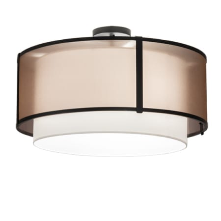 Meyda Tiffany Cilindro 3 Light 30" Wide Semi-Flush Drum Ceiling Fixture - Flat Black Finish - Medium Bulb Base Flat Black