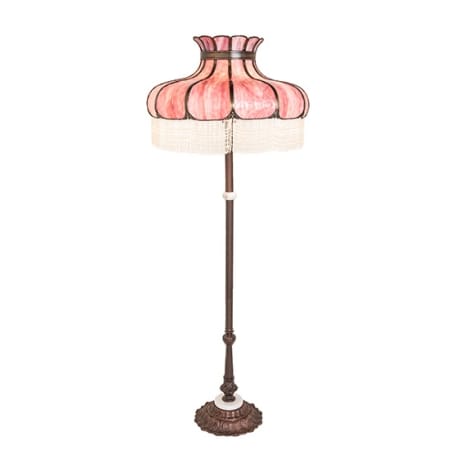 Meyda Tiffany Frederick 3 Light 62" Tall Buffet Floor Lamp Antique Copper / Mahogany Bronze
