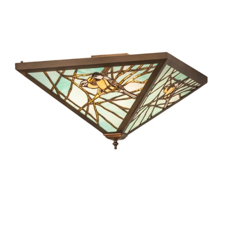 Meyda Tiffany Backyard Friends 4 Light 12-1/2" Tall Semi-Flush Ceiling Fixture - Antique Copper Finish Antique Copper
