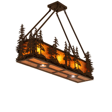 Meyda Tiffany Tall Pines 3 Light 36" Wide Linear Chandelier Solar Black