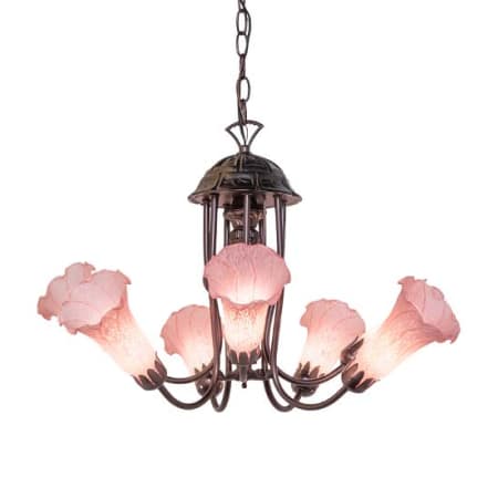 Meyda Tiffany Pond Lily 7 Light 24" Wide Chandelier Mahogany Bronze