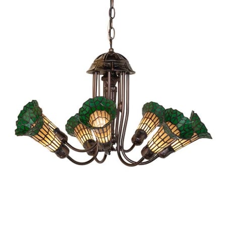 Meyda Tiffany Stained Glass 7 Light 24" Wide Chandelier Mahogany Bronze