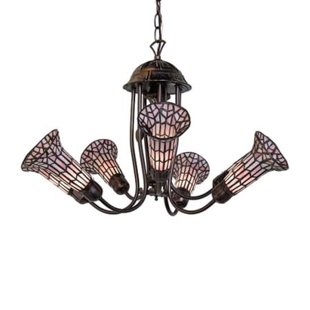 Meyda Tiffany Stained Glass 7 Light 24" Wide Chandelier Mahogany Bronze