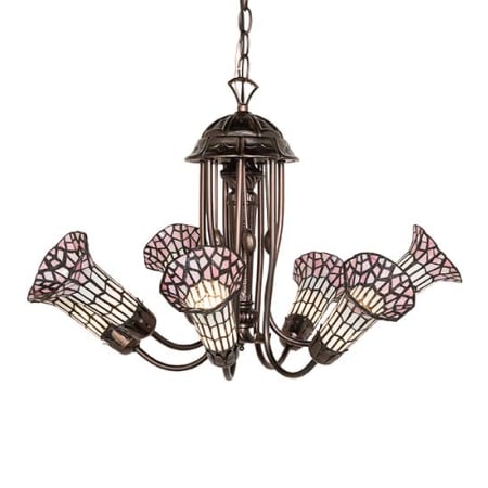 Meyda Tiffany Stained Glass 7 Light 24" Wide Chandelier Mahogany Bronze