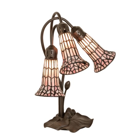 Meyda Tiffany Pond Lily 3 Light 16" Tall Gooseneck Table Lamp Mahogany Bronze