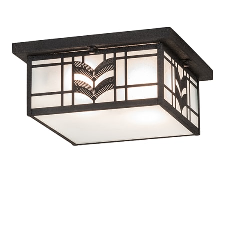 Meyda Tiffany Monaca 2 Light 21" Wide Flush Mount Square Ceiling Fixture Black Cracked Ice