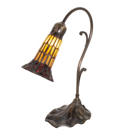 Meyda Tiffany Pond Lily 15" Tall Gooseneck Table Lamp Antique Brass