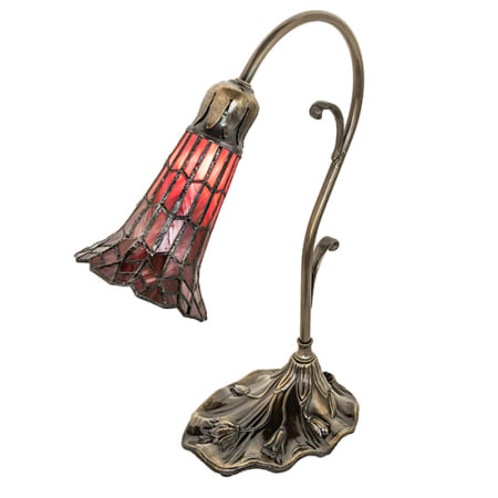 Meyda Tiffany Pond Lily 15" Tall Gooseneck Table Lamp Antique Brass