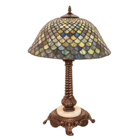 Meyda Tiffany Tiffany Fishscale 23" Tall Buffet Table Lamp Mahogany Bronze