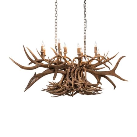 Meyda Tiffany Long Antlers 10 Light 55" Wide Antler Linear Chandelier Antique Copper