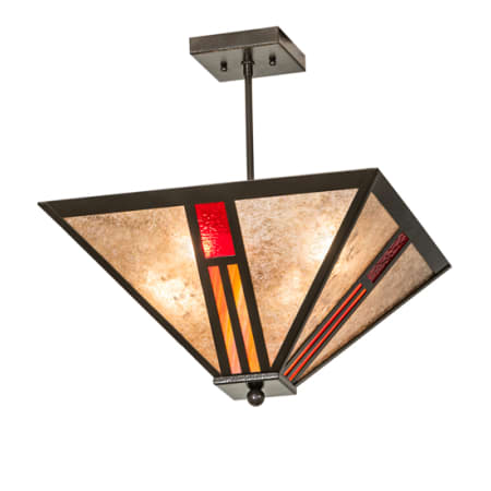 Meyda Tiffany Mission 4 Light 25" Wide Semi-Flush Ceiling Fixture Timeless Bronze