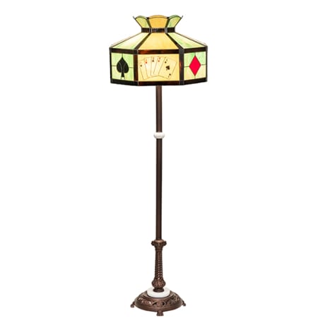 Meyda Tiffany Poker Face 3 Light 63" Tall Buffet Floor Lamp Mahogany Bronze