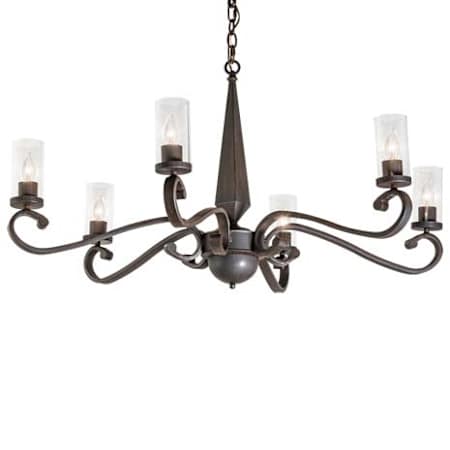 Meyda Tiffany Muirfield 6 Light 42" Wide Chandelier Rust