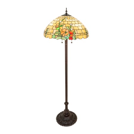 Meyda Tiffany Duffner and Kimberly 3 Light 62" Tall Buffet Floor Lamp Mahogany Bronze