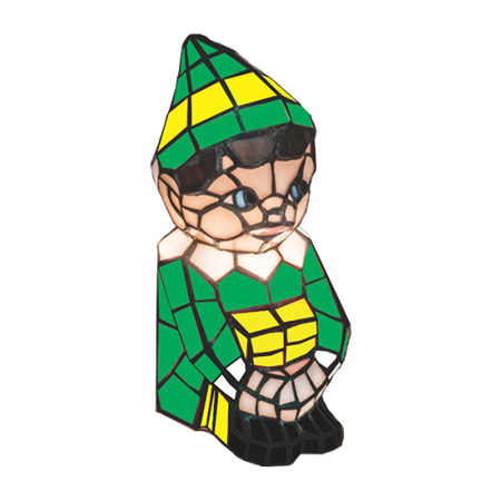 Meyda Tiffany Elf 10" Tall Green and Yellow Novelty Specialty Lamp N/A