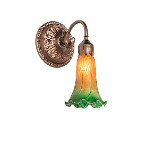 Meyda Tiffany 10" Tall Wall Sconce Mahogany Bronze