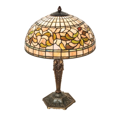 Meyda Tiffany Tiffany Turning Leaf 23" Tall Buffet Table Lamp Antique Brass