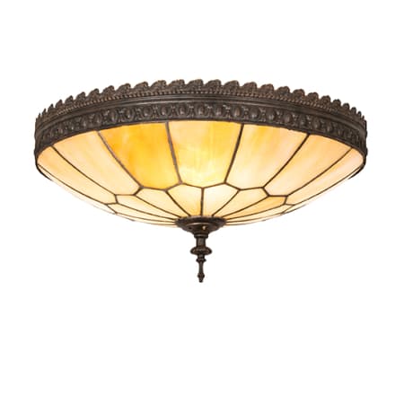 Meyda Tiffany Vincent Honeycomb 3 Light 15" Wide Semi-Flush Bowl Ceiling Fixture - Dark Roast Finish Dark Roast
