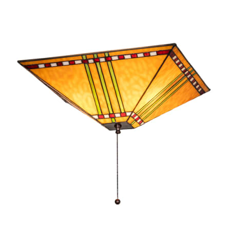 Meyda Tiffany Prairie Corn 3 Light 24" Wide Semi-Flush Ceiling Fixture Mahogany Bronze