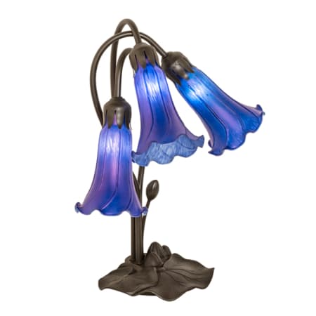 Meyda Tiffany Tiffany Pond Lily 3 Light 16" Tall Buffet Table Lamp Mahogany Bronze