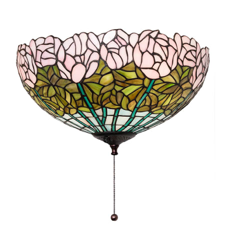 Meyda Tiffany Tiffany Cabbage Rose 16" Wide Single Ceiling Fan Light Kit Mahogany Bronze
