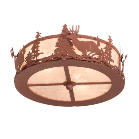 Meyda Tiffany Deer at Dusk 16" Wide Single Ceiling Fan Light Kit Rust