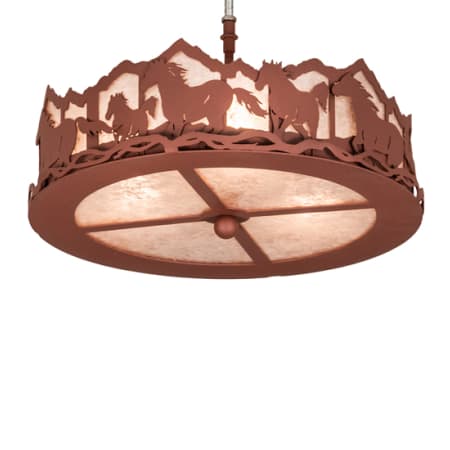 Meyda Tiffany Running Horses 16" Wide Single Ceiling Fan Light Kit - Rust Finish Rust