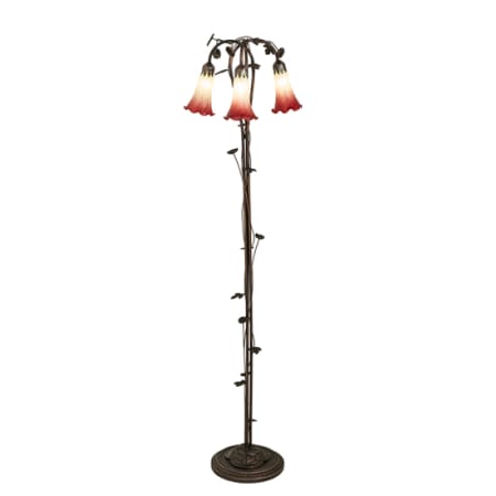 Meyda Tiffany Tiffany Pond Lily 3 Light 58" Tall Tree Floor Lamp Mahogany Bronze