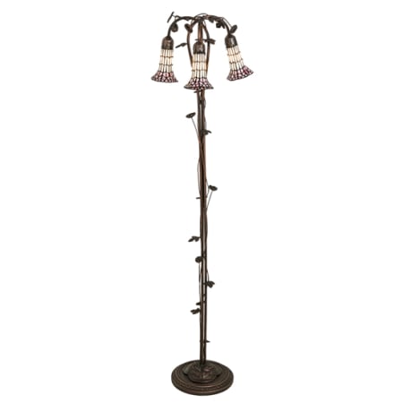 Meyda Tiffany Pond Lily 3 Light 58" Tall Tree Floor Lamp Mahogany Bronze