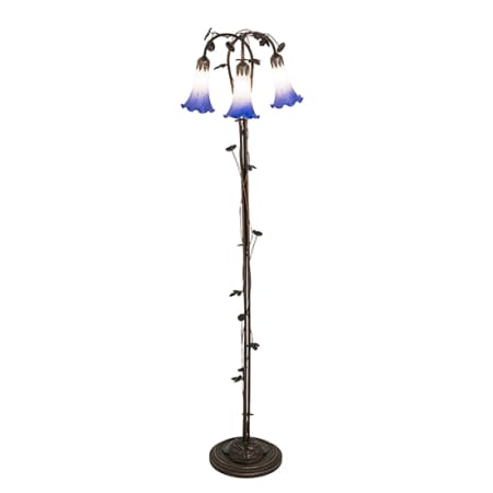 Meyda Tiffany Pond Lily 3 Light 58" Tall Tree Floor Lamp Mahogany Bronze