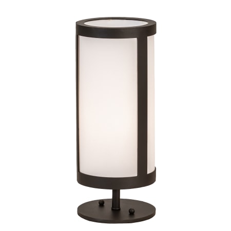 Meyda Tiffany Cartier 12" Tall Hardwired Column Table Lamp with Fabric Shade Wrought Iron