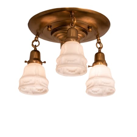 Meyda Tiffany Revival Garland 3 Light 17" Wide Semi-Flush Ceiling Fixture Polished Brass