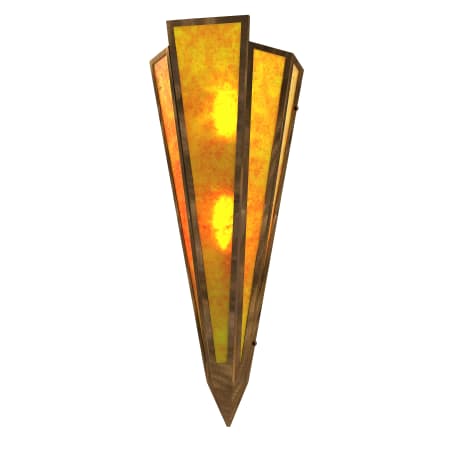 Meyda Tiffany Brum 2 Light 22" Tall Antique Copper Wall Sconce with Amber Mica Shade Antique Copper