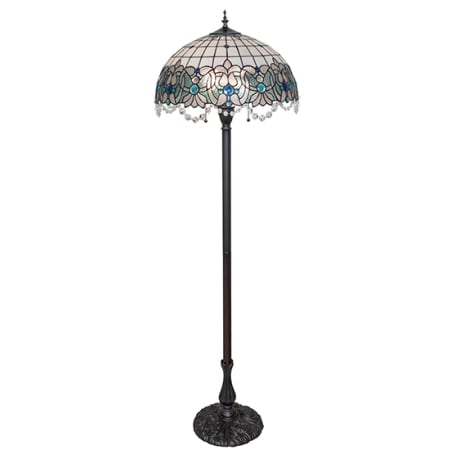 Meyda Tiffany Angelica 2 Light 63" Tall Buffet Floor Lamp Mahogany Bronze