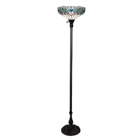 Meyda Tiffany Angelica 67" Tall Buffet Floor Lamp Mahogany Bronze