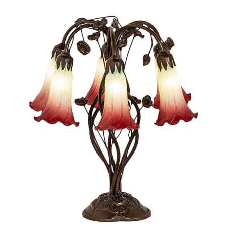 Meyda Tiffany Tiffany Pond Lily 6 Light 19" Tall Buffet Table Lamp Mahogany Bronze