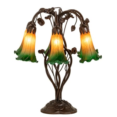 Meyda Tiffany Tiffany Pond Lily 6 Light 19" Tall Buffet Table Lamp Mahogany Bronze