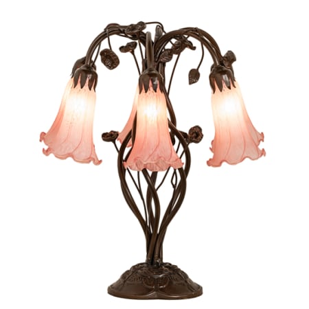 Meyda Tiffany Tiffany Pond Lily 6 Light 19" Tall Buffet Table Lamp Mahogany Bronze