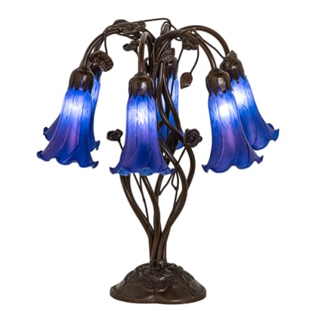 Meyda Tiffany Tiffany Pond Lily 6 Light 19" Tall Buffet Table Lamp Mahogany Bronze