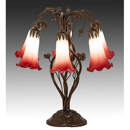 Meyda Tiffany Tiffany Pond Lily 6 Light 19" Tall Buffet Table Lamp Mahogany Bronze