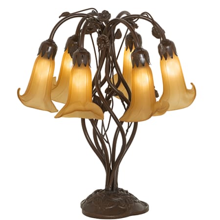 Meyda Tiffany Tiffany Pond Lily 6 Light 19" Tall Buffet Table Lamp Mahogany Bronze