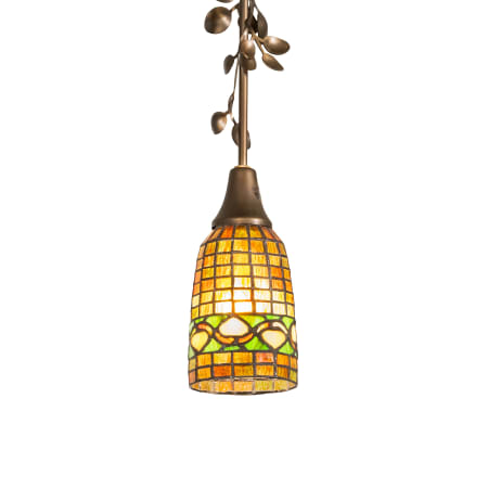 Meyda Tiffany Acorn 5" Wide Mini Pendant with Stained Glass Shade Antique Copper