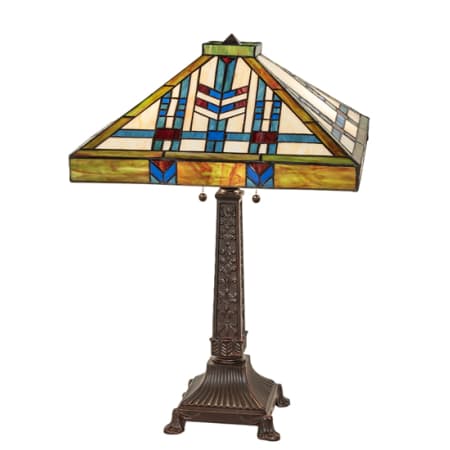 Meyda Tiffany Prairie Wheat 2 Light 25" Tall Buffet Table Lamp Mahogany Bronze