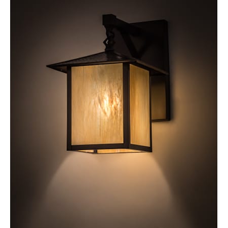 Meyda Tiffany Seneca Prime 14" Tall Wall Sconce with Shade Craftsman Brown