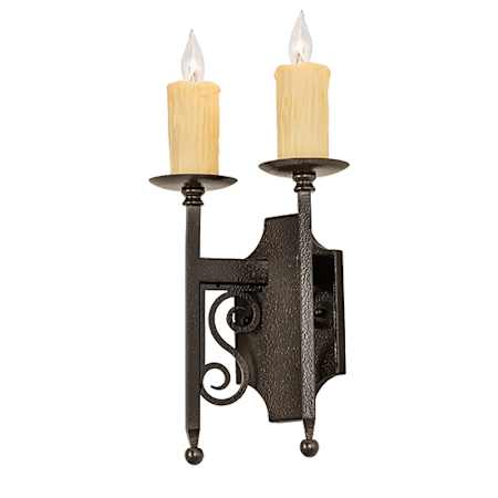 Meyda Tiffany 2 Light 19" Tall Wall Sconce Timeless Bronze