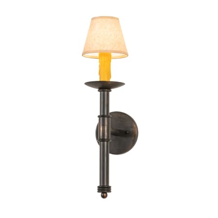 Meyda Tiffany Amada 20" Tall Wall Sconce with Parchment Shade Antique Black
