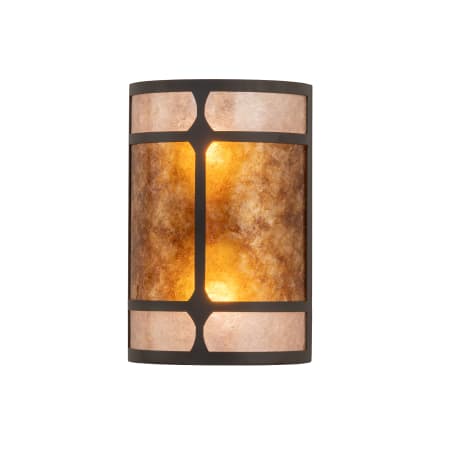 Meyda Tiffany Kleba 2 Light 12" Tall Wall Sconce with Mica Shade Wrought Iron